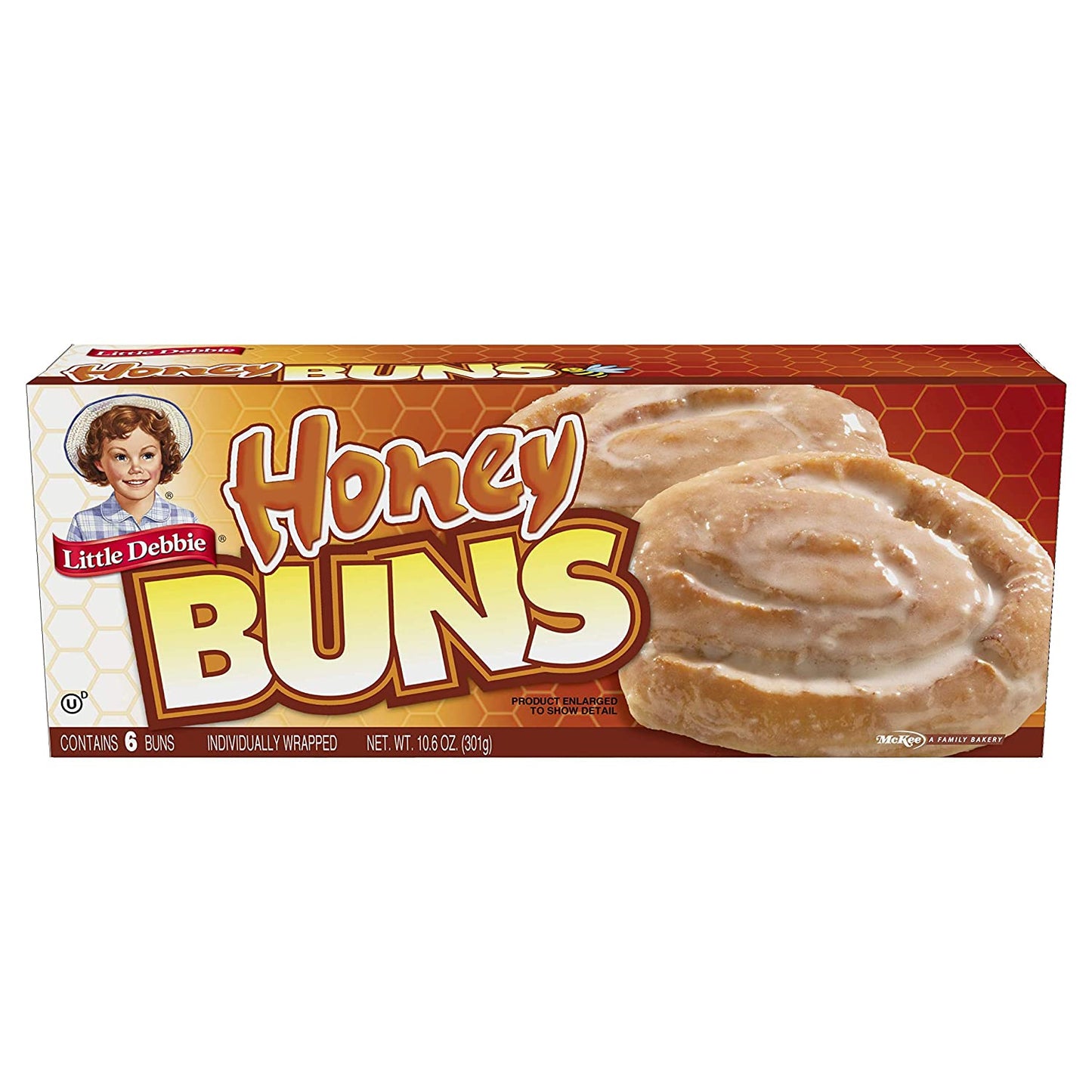 Little Debbie Honey Buns, 6 Individually Wrapped Pastries, 10.6 OZ Box