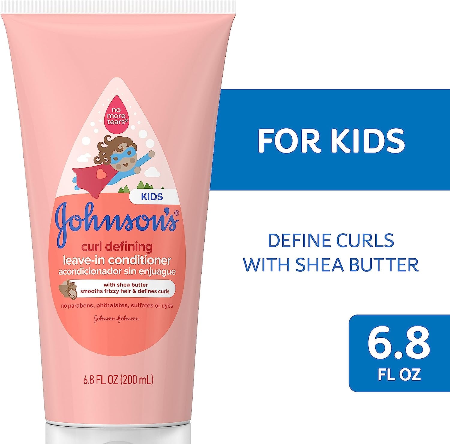 Johnson'S Baby Curl Defining Tear-Free Kids' Leave-In Conditioner with Shea Butter, Paraben-, Sulfate- & Dye-Free Formula, Hypoallergenic & Gentle for Toddlers' Hair, 6.8 Fl. Oz