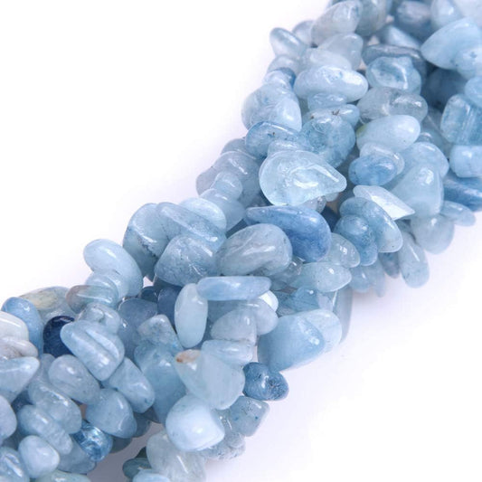 6-8Mm Natural Aquamarine Chips Beads for Jewelry Making Freeform 34" JOE FOREMAN