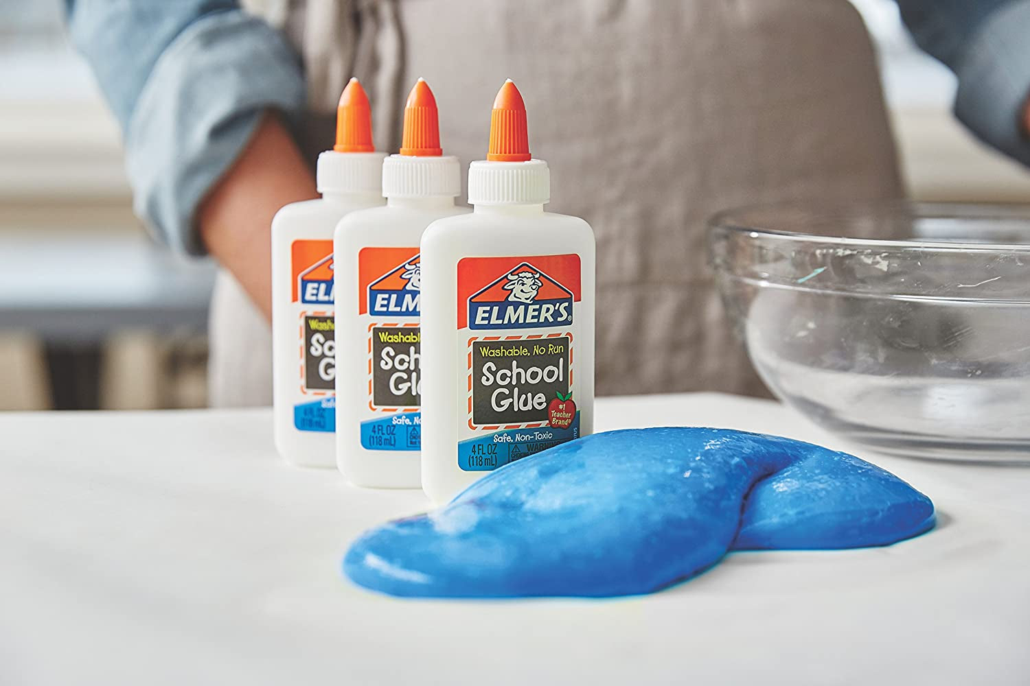 Elmer'S Liquid School Glue, Washable, Great for Making Slime, 4Oz. Each, 12 Count