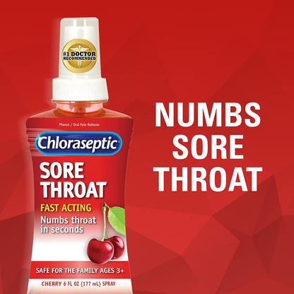 Chloraseptic Sore Throat Spray, Cherry, 6 Fl Oz, 1 Bottle