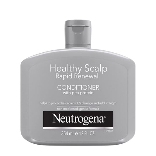 Neutrogena Healthy Scalp Rapid Renewal Conditioner with Pea Protein & UV Damage Protecting for Strong Healthy-Looking Hair, White, Unscented, 12 Fl Oz