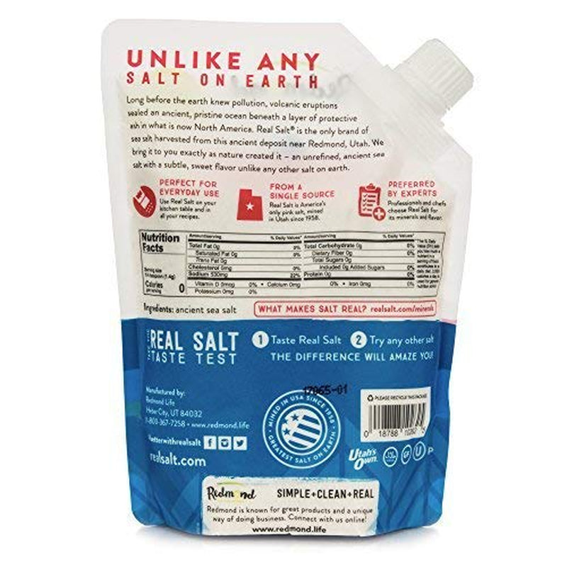 Redmond Real Salt - Ancient Fine Sea Salt, Unrefined Mineral Salt, 16 Ounce Pouch (1 Pack)