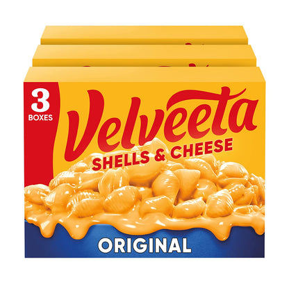 Velveeta Shells & Cheese Original Shell Pasta & Cheese Sauce Meal (3 Ct Pack, 12 Oz Boxes)