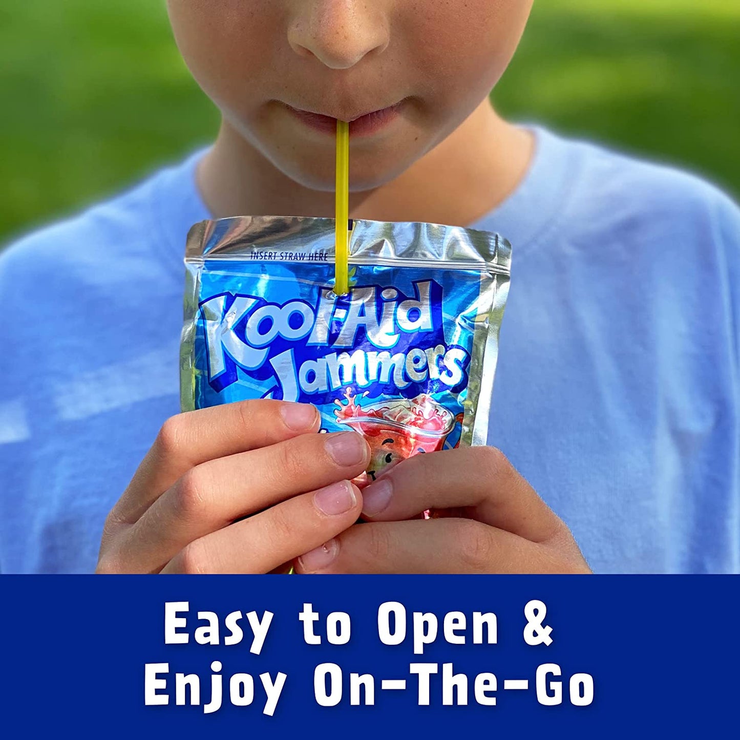 Kool-Aid Jammers Blue Raspberry Flavored Kids 0% Juice Drink (10 Ct Box, 6 Fl Oz Pouches)