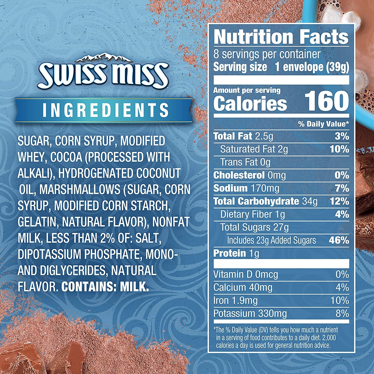 Swiss Miss Marshmallow Hot Cocoa Mix, 1.38 Ounce (Pack of 8)