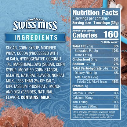 Swiss Miss Marshmallow Hot Cocoa Mix, 1.38 Ounce (Pack of 8)