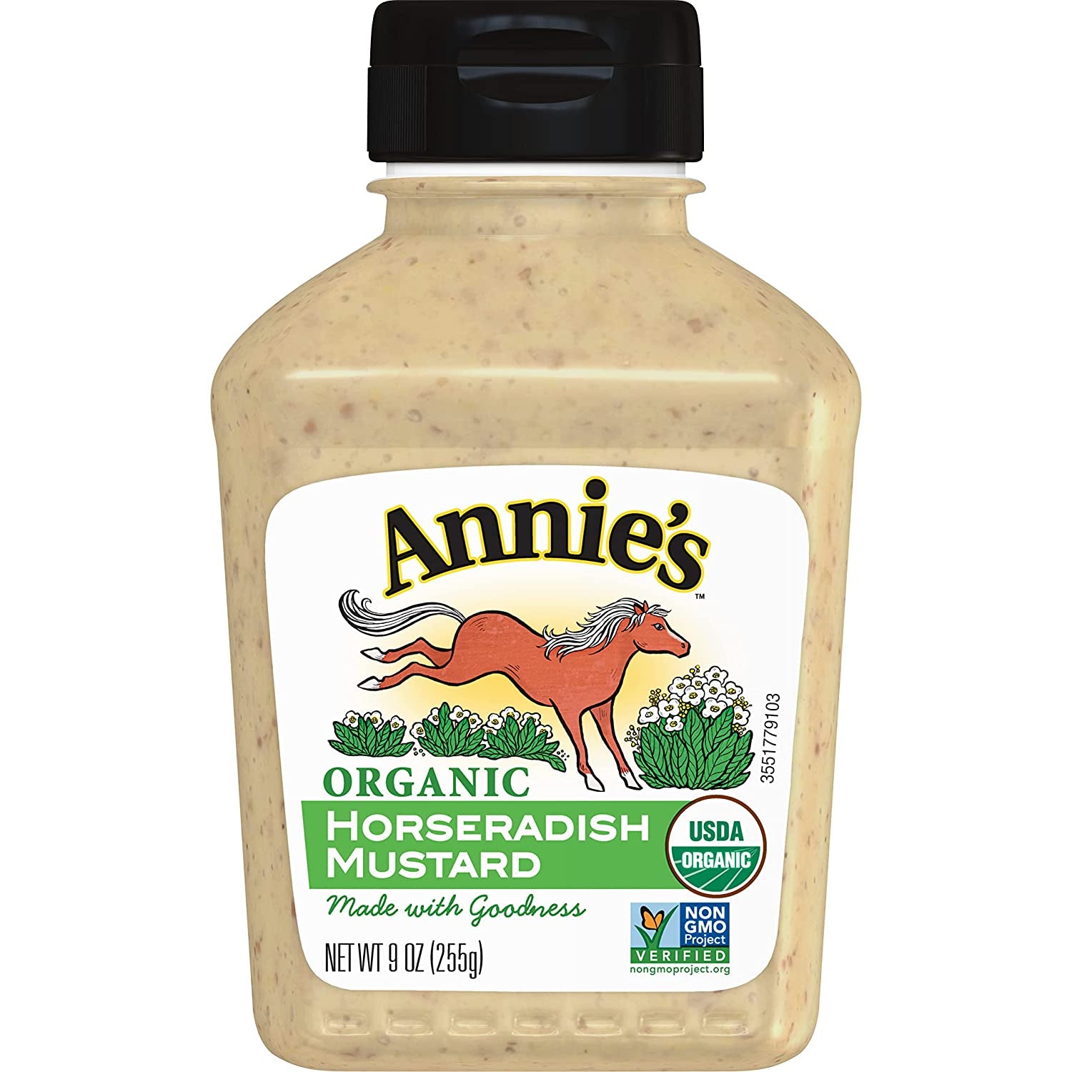 Annie'S Organic Horseradish Mustard, Gluten Free, 9 Oz.