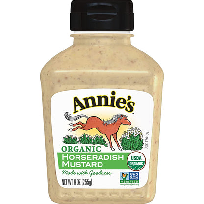 Annie'S Organic Horseradish Mustard, Gluten Free, 9 Oz.