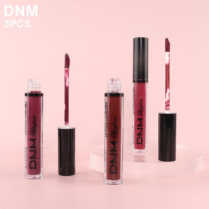 Evpct 3Pcs Dark Red Plum Purple Matte 24-Hour Liquid Lipstick Sets for Women DNM Matte Lipstick Lip Stain Long Lasting 24 Smudge Waterproof Lip Gloss Gift Set Matt Lipsticks Set Matt Liquid Lipstick