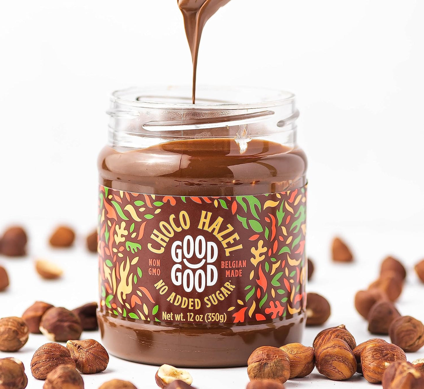 Belgian Choco Hazel with Stevia and Maltitol 12 Oz (350G) - No Added Sugar - a Healthy and Delicious Option for Those Who Love Chocolate Spreads - Gluten Free - Vegetarian Friendly