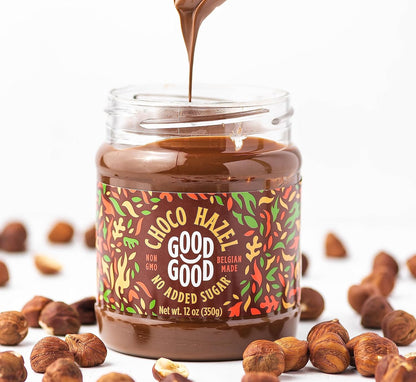 Belgian Choco Hazel with Stevia and Maltitol 12 Oz (350G) - No Added Sugar - a Healthy and Delicious Option for Those Who Love Chocolate Spreads - Gluten Free - Vegetarian Friendly