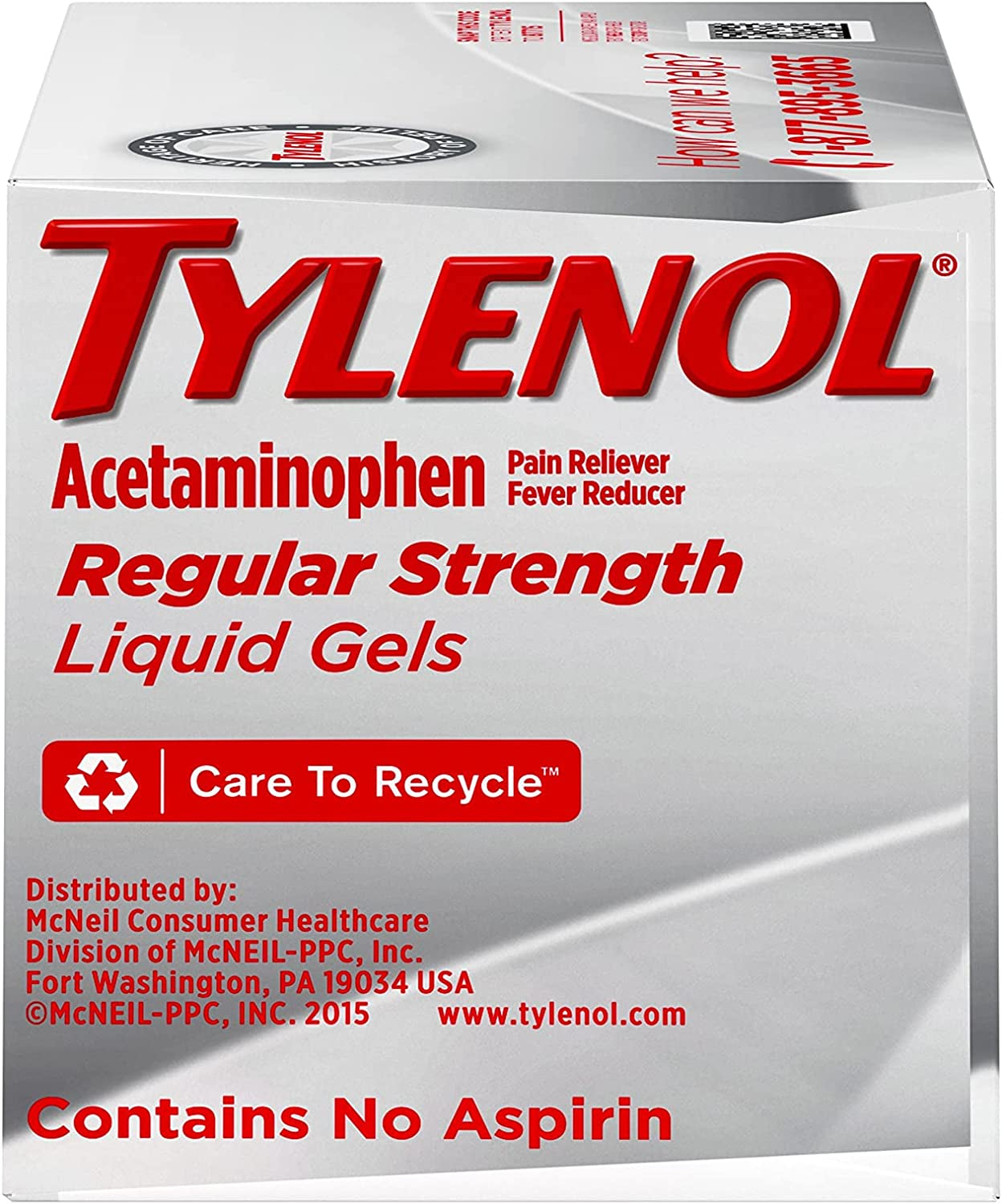 Tylenol Regular Strength Liquid Gels with 325 Mg Acetaminophen, Pain Reliever & Fever Reducer, 90 Ct