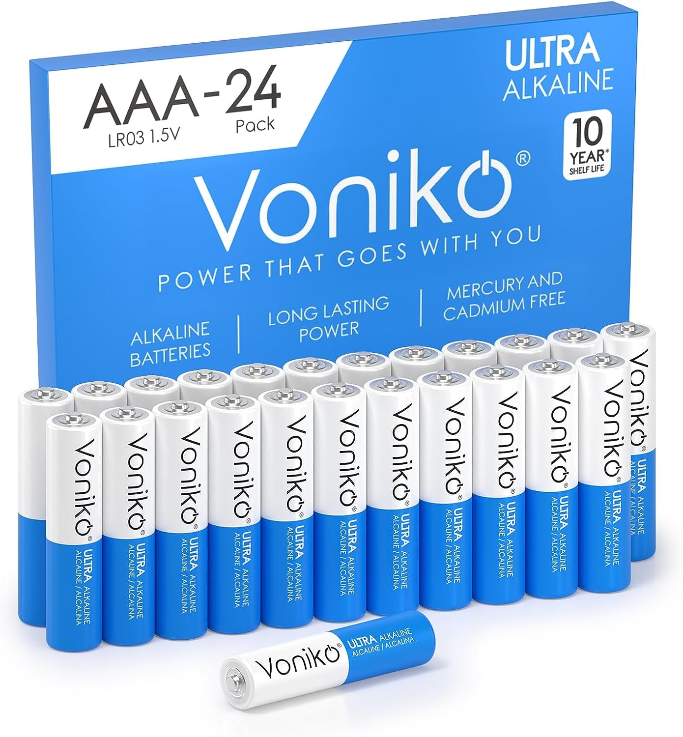 Voniko - Premium Grade AAA Batteries - 24 Pack - Alkaline Triple a Battery - Ultra Long-Lasting, Leakproof 1.5V Batteries - 10-Year Shelf Life