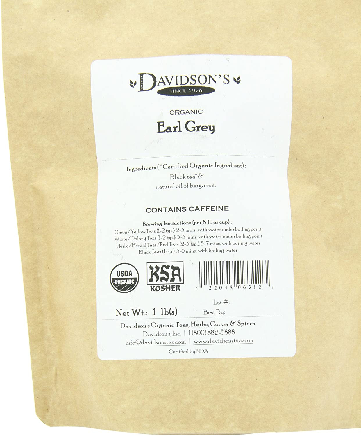 Bulk, Earl Grey, 16-Ounce Bag