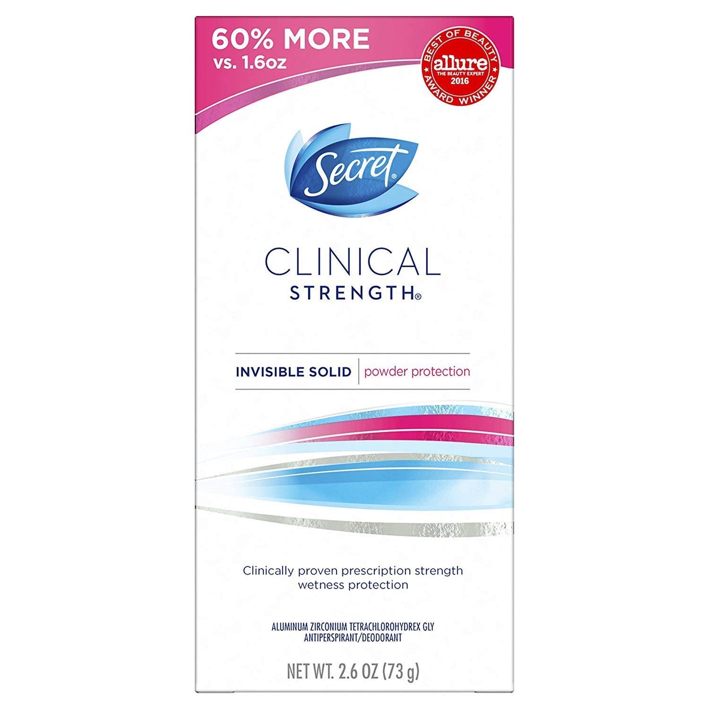 Secret Clinical Strength Invisible Solid Antiperspirant and Deodorant for Women, Protecting Powder, 2.6 Oz