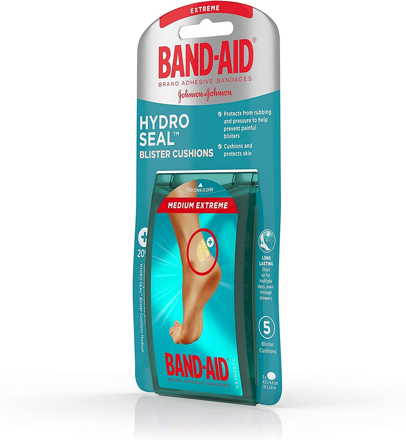 Band-Aid Brand Hydro Seal Blister Cushion Bandages, Waterproof Adhesive Pads, Medium, 5 Ct