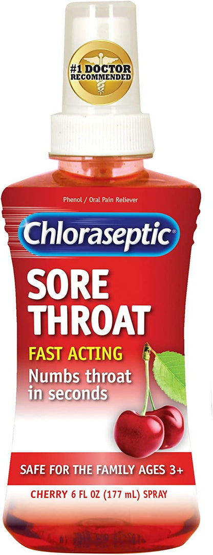 Chloraseptic Sore Throat Spray, Cherry, 6 Fl Oz, 1 Bottle