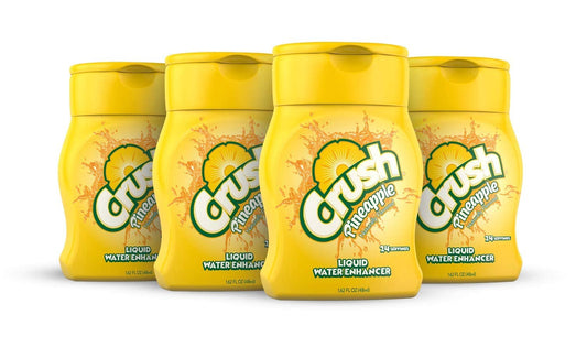 Crush, Pineapple, Liquid Water Enhancer – New, Better Taste! (4 Bottles, Makes 96 Flavored Water Drinks) – Sugar Free, Zero Calorie