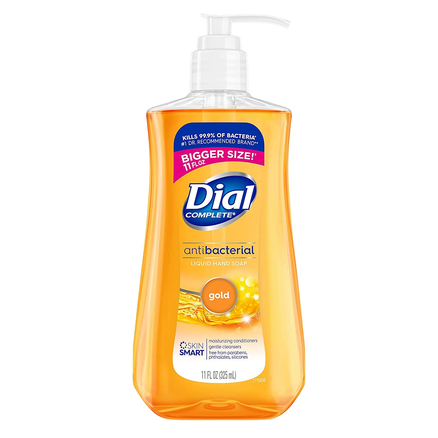 Dial Complete Antibacterial Liquid Hand Soap, Gold, 11 Fl Oz (Pack of 4)