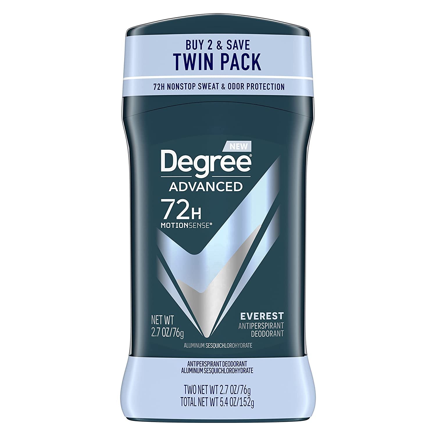 Degree Men Advanced 72H Antiperspirant Deodorant Everest, 2.7 Oz, 2 Count