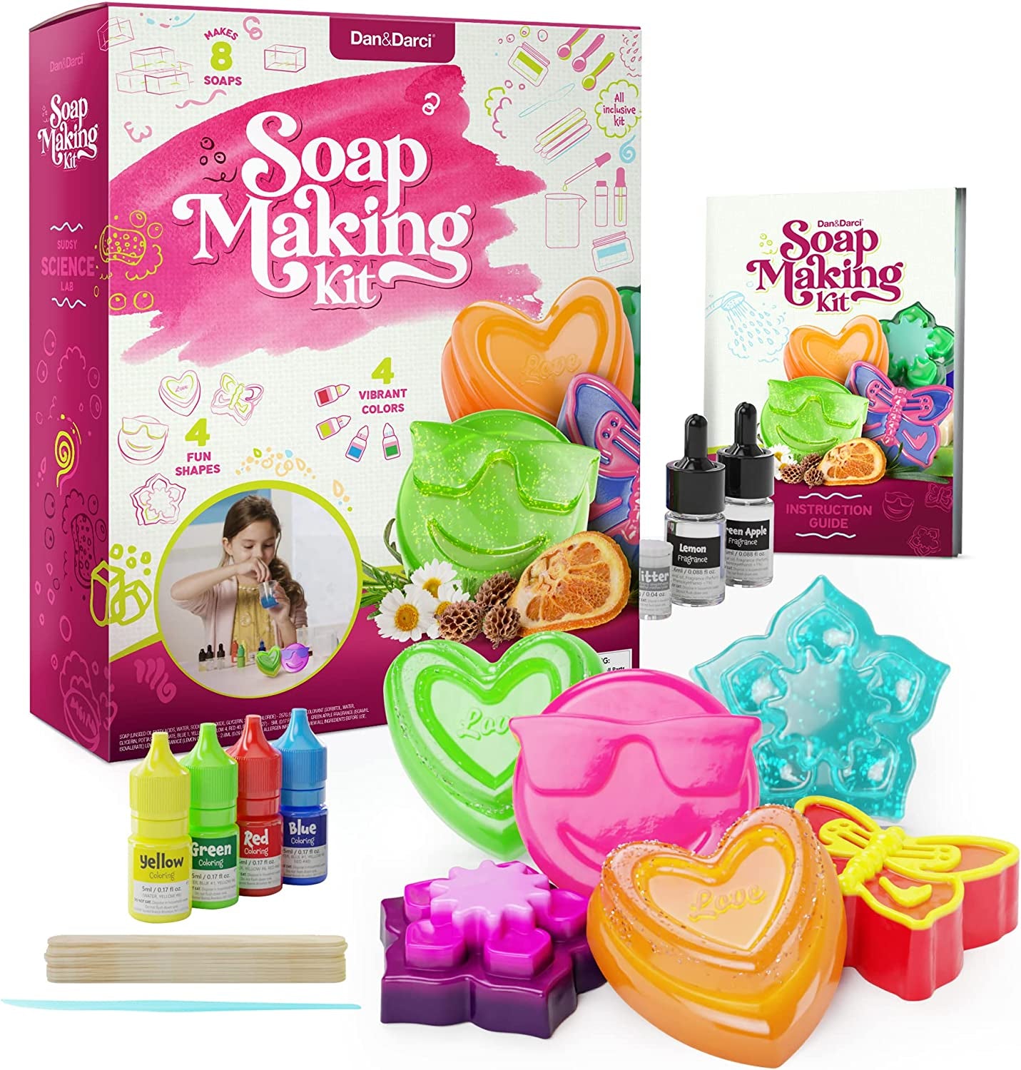 Dan&Darci Soap Making Kit for Kids - Crafts Science Toys - Birthday Gifts for Girls and Boys Age 6-12 Years Old Girl DIY - Best Educational Activity Gift