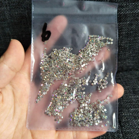 2880Pcs SS6 2Mm Rhinestones for Nails Crystals AB Nail Art Rhinestones Craft Glass Beads for Jewelry Making round Flatback Gems and Charms Stones for Decoration Eye Makeup Clothes Shoes (2880Pcs SS6)