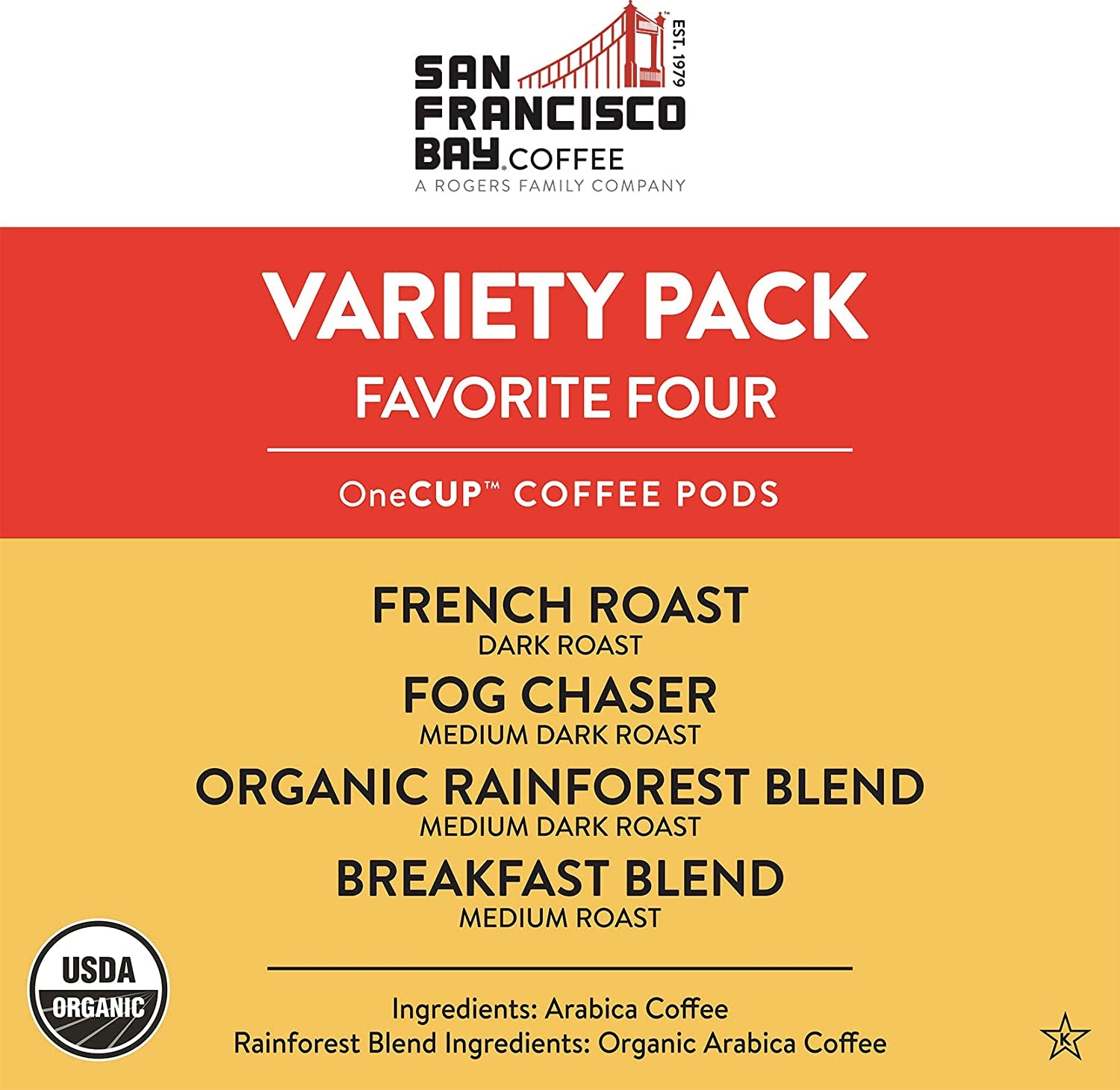 San Francisco Bay Compostable Coffee Pods - Original Variety Pack (80 Ct) K Cup Compatible Including Keurig 2.0, French, Breakfast, Fog, Organic Rainforest