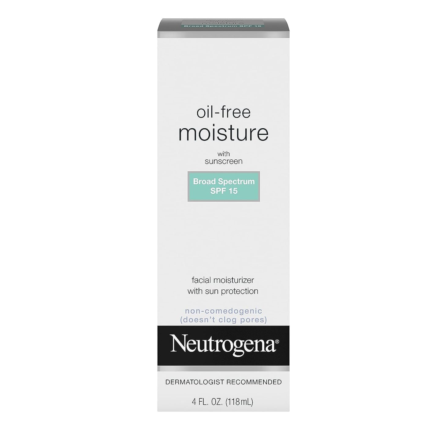 Neutrogena Oil Free Daily Long Lasting Facial Moisturizer & Neck Cream - Non Greasy, Oil Free Moisturizer Won'T Clog Pores - SPF 15 Sunscreen & Glycerin, 4 Fl. Oz