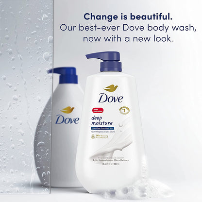 Dove Body Wash with Pump Deep Moisture for Dry Skin Moisturizing Skin Cleanser with 24Hr Renewing Micromoisture Nourishes the Driest Skin 30.6 Oz