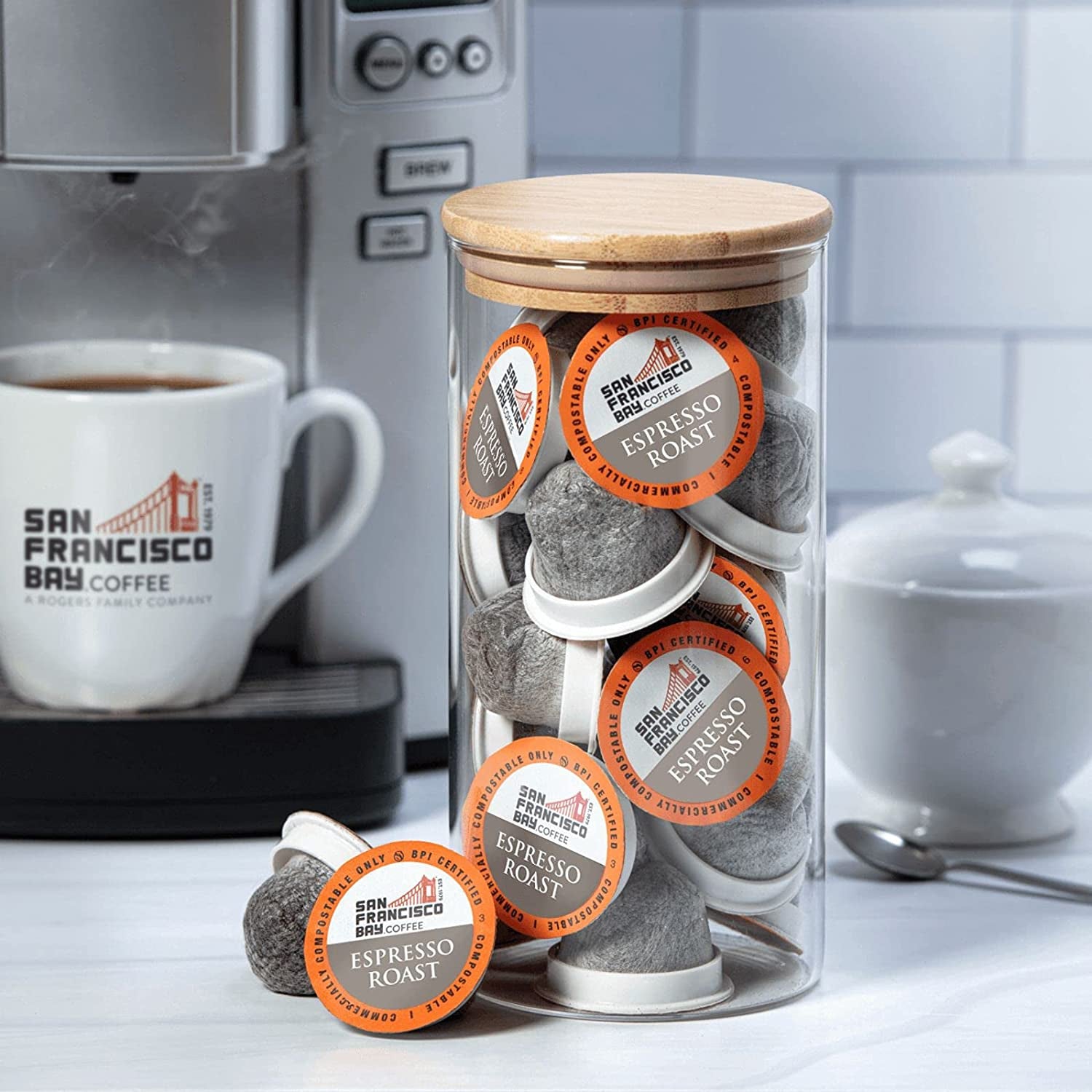 San Francisco Bay Compostable Coffee Pods - Espresso Roast (36 Ct) K Cup Compatible Including Keurig 2.0, Dark Roast