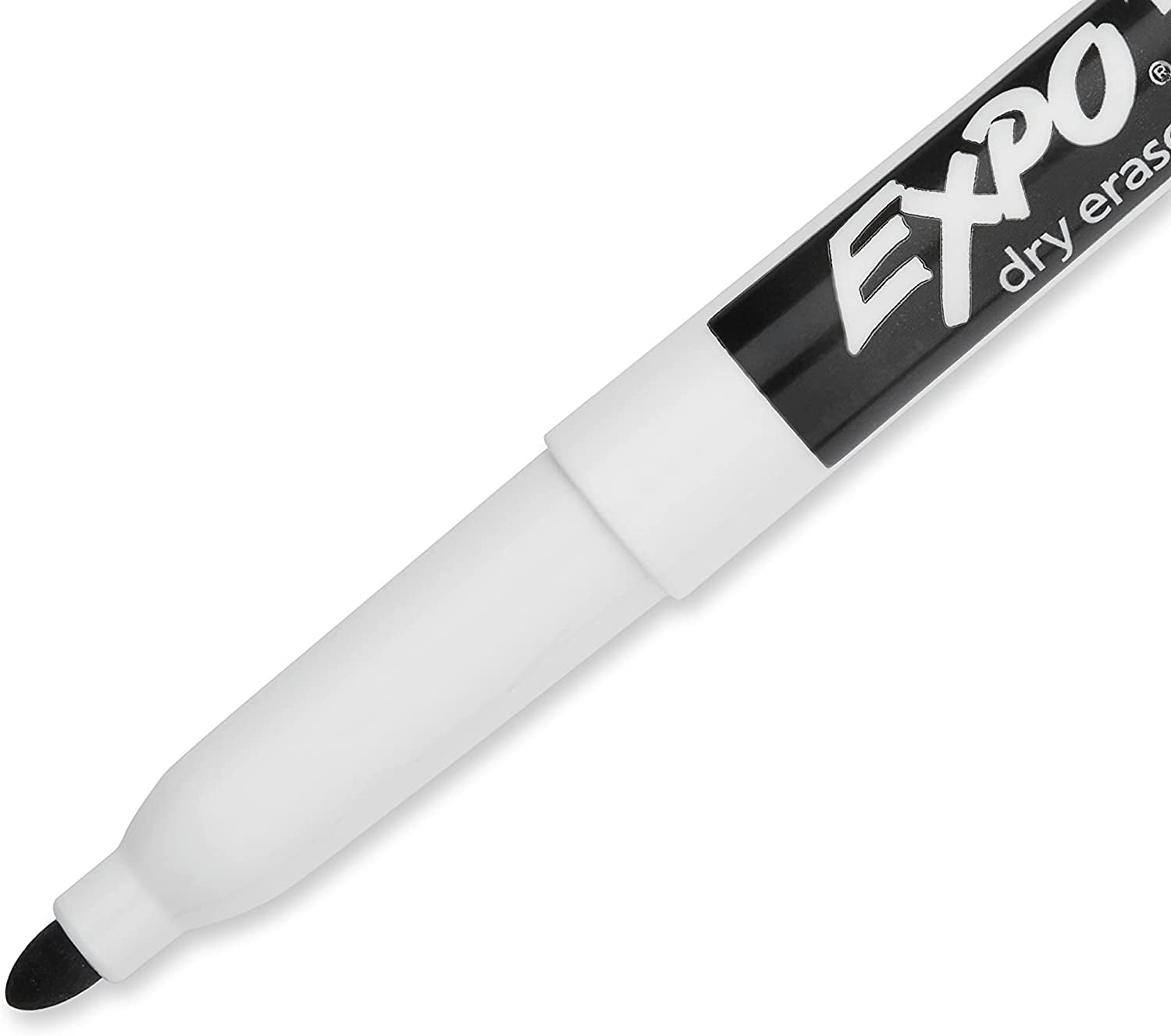 EXPO Low Odor Dry Erase Markers, Fine Tip, Black, 4 Count