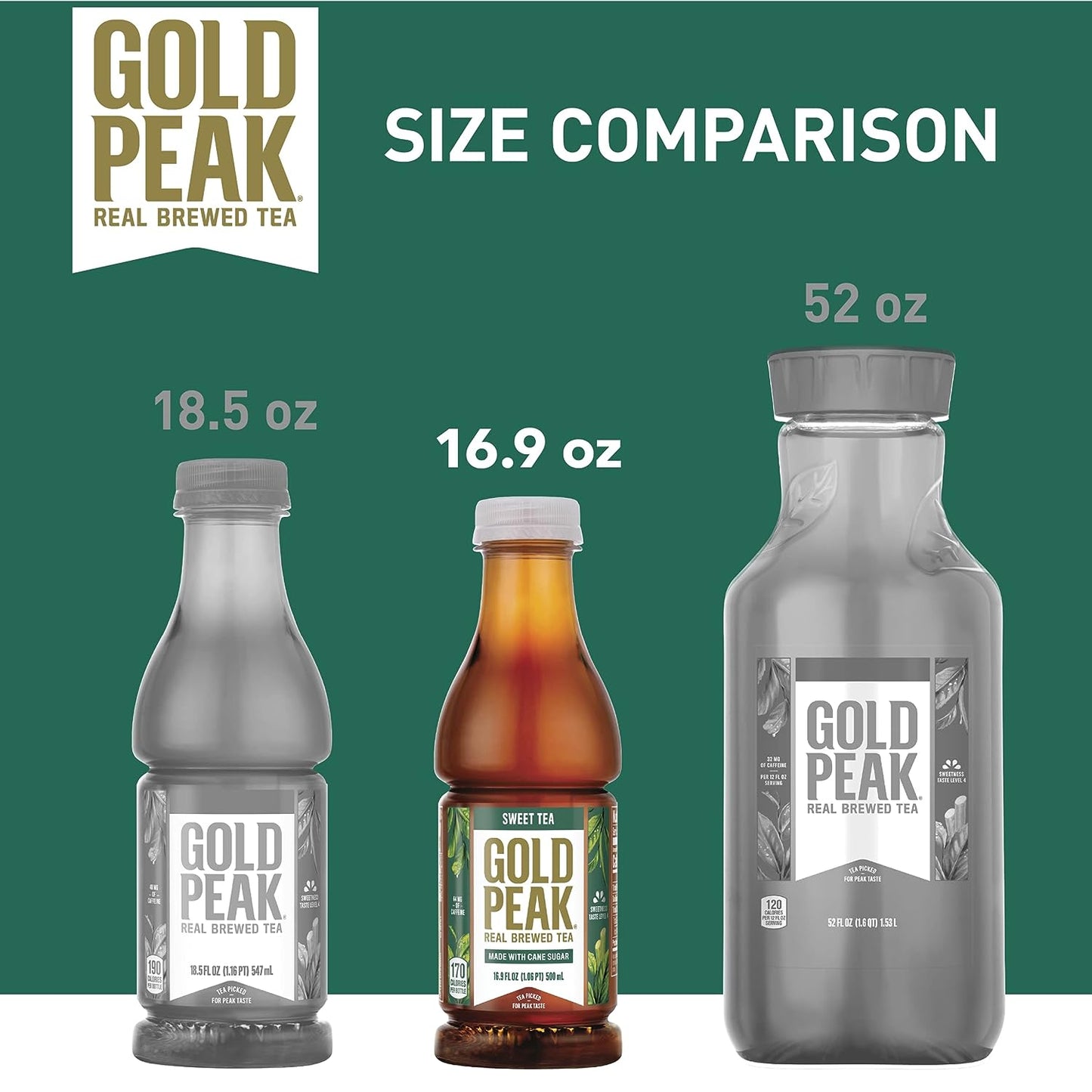 Gold Peak Sweetened Black Iced Tea Drink, 16.9 Fl Oz, 6 Pack