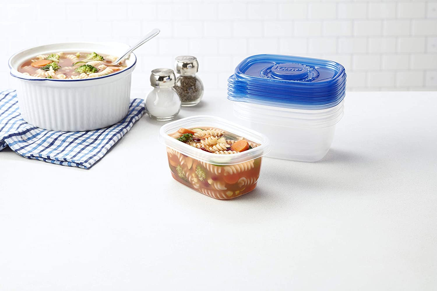 Gladware Soup & Salad Food Storage Containers for Everyday Use | Medium Rectangle Containers for Food Storage | Containers Hold up to 24 Ounces of Food, 5 Count Set