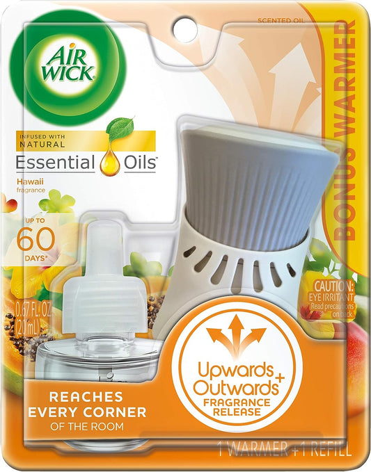 Air Wick Plug in Scented Oil Starter Kit (Warmer + 1 Refill), Hawaii, Air Freshener, Essential Oils