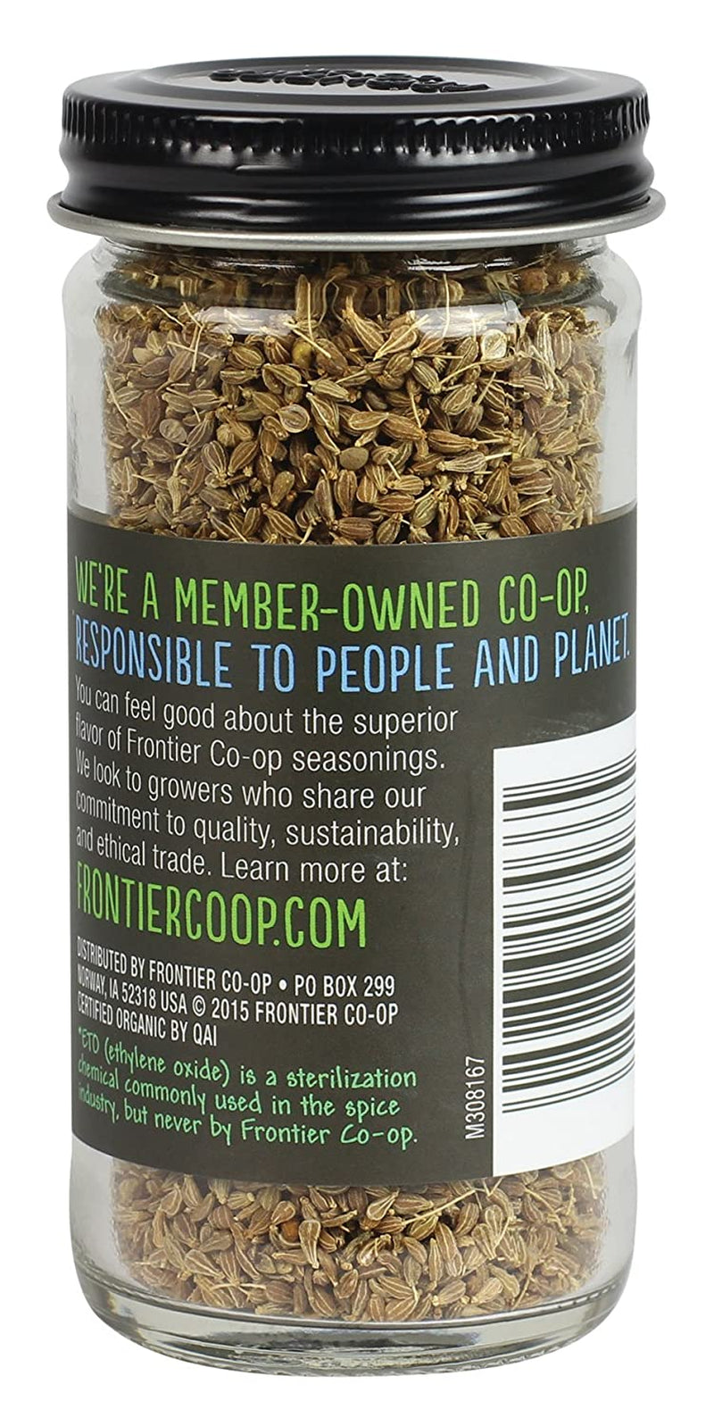 Frontier Co-Op Organic Whole Anise Seed, 1.50-Ounce Jar, Adds Licorice-Like Flavor to Desserts, Stews, Bread, Tea, Kosher