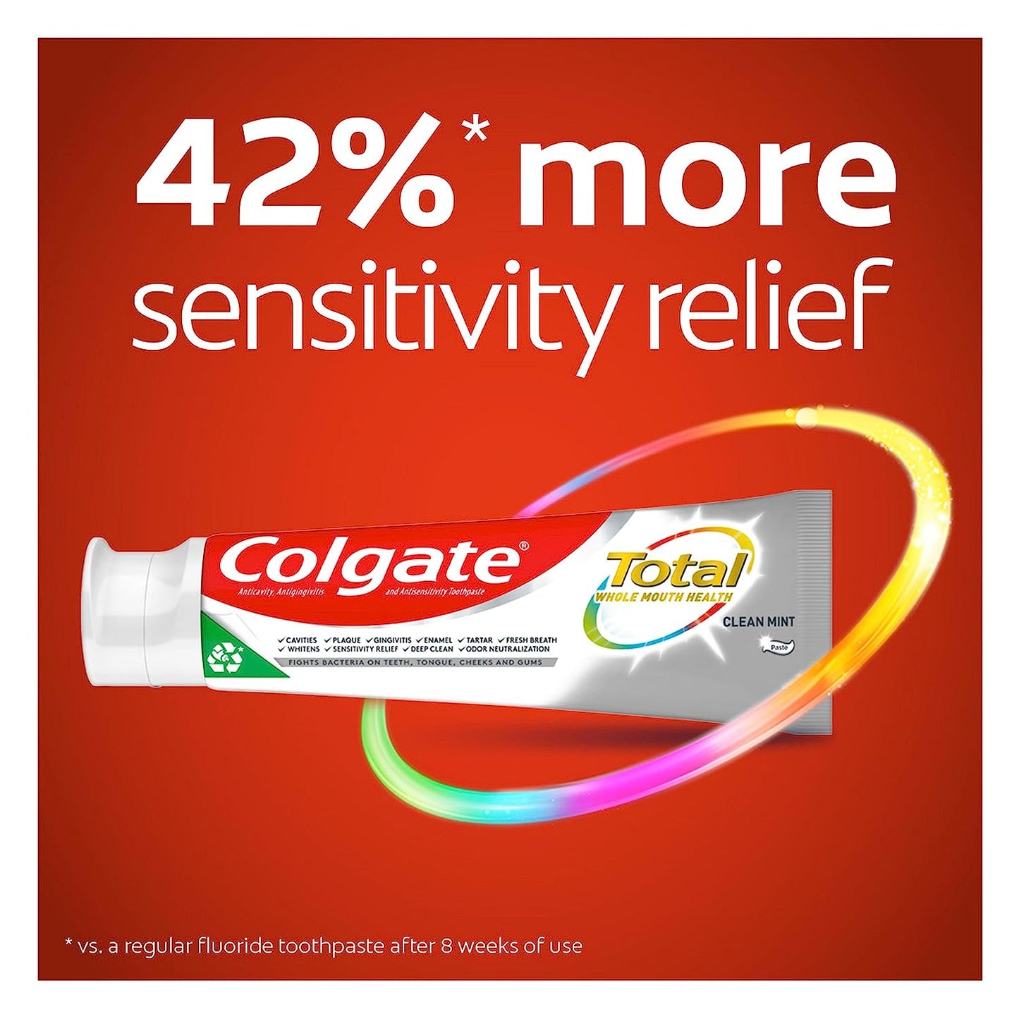 Colgate Total Toothpaste, Clean Mint, 9.6 Ounce (2-Pack)