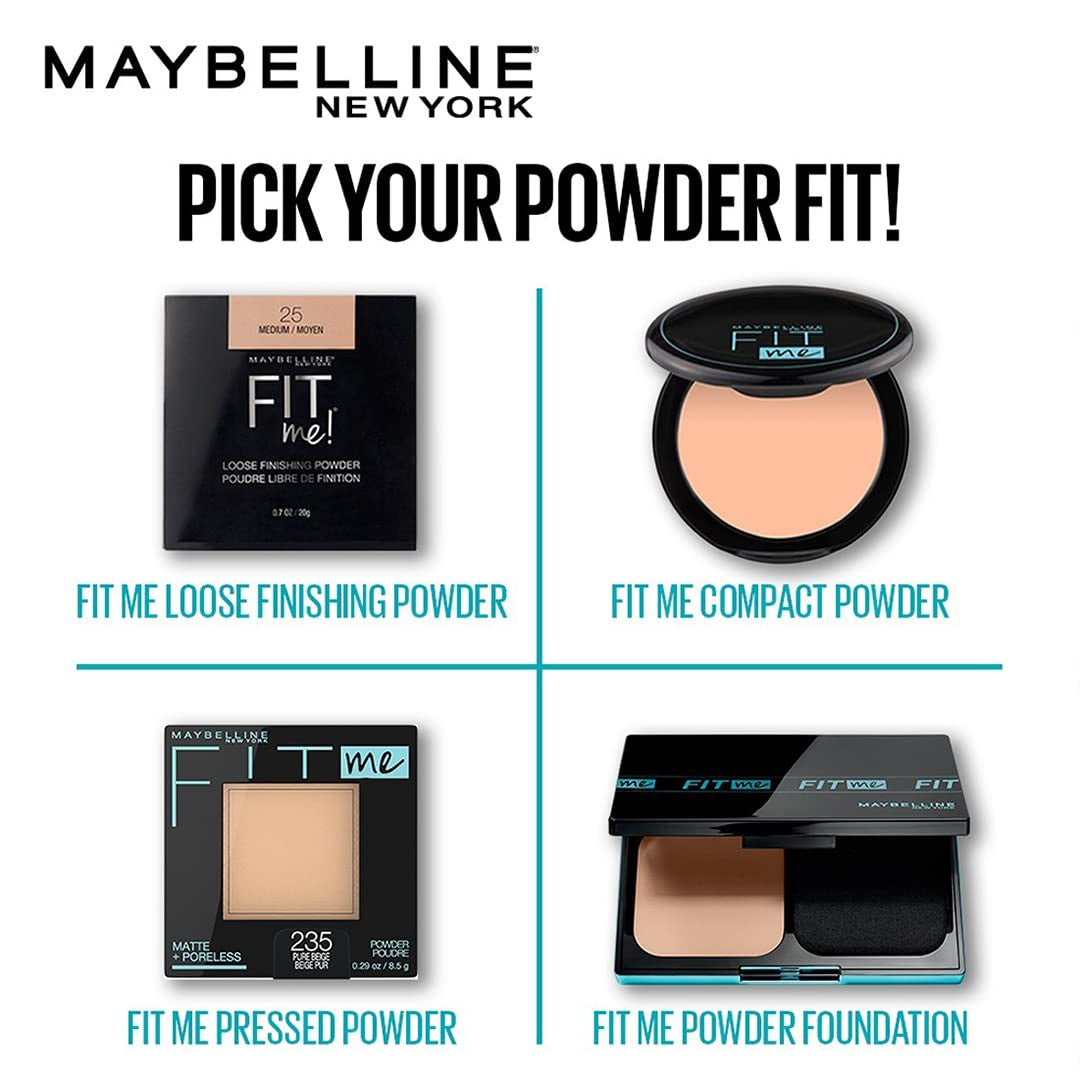 Maybelline Fit Me Matte + Poreless Pressed Powder, Classic Ivory, 0.29 Oz, 1 Count