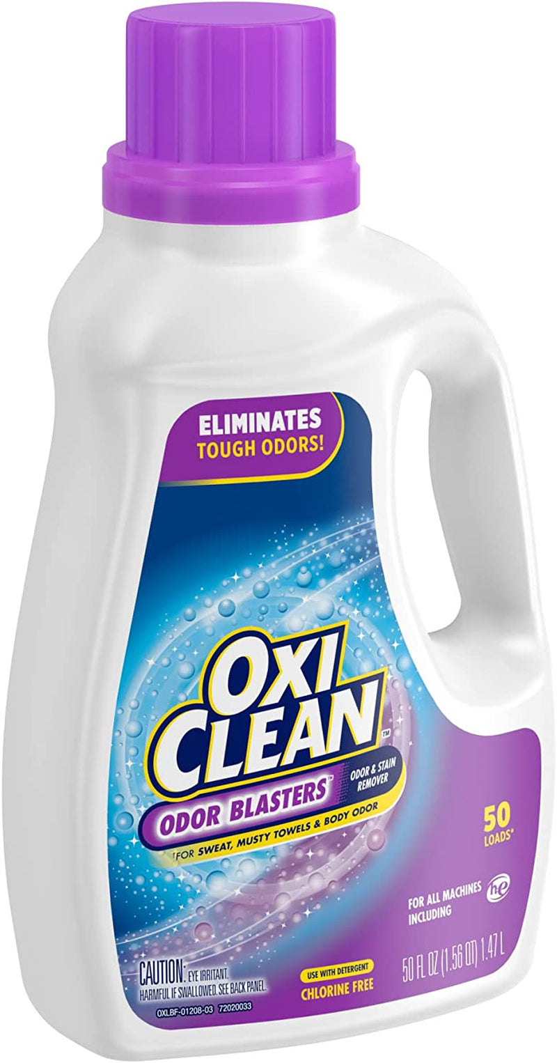 Oxiclean Odor Blasters Odor and Stain Remover Laundry Booster Liquid, 50 Fl Oz