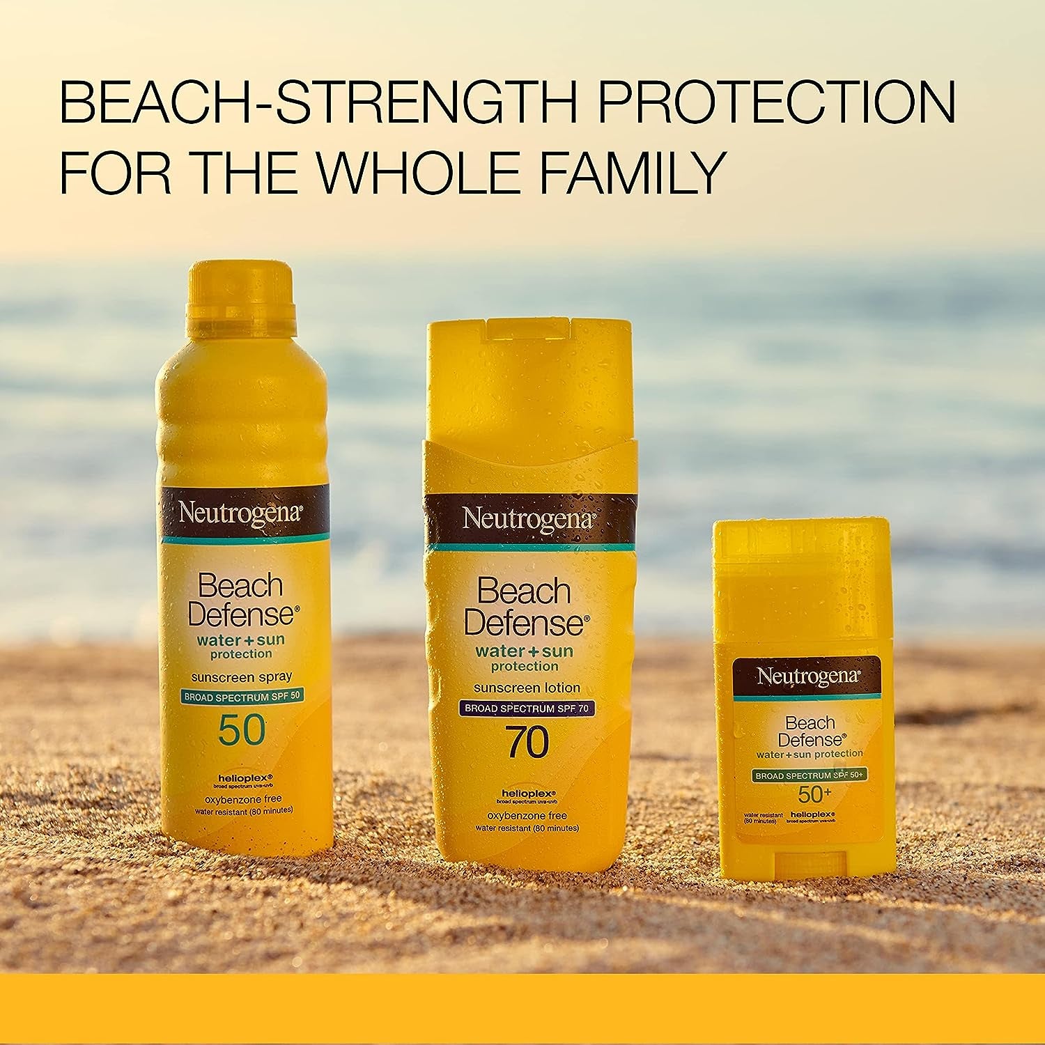 Neutrogena Beach Defense Water-Resistant Face & Body SPF 70 Sunscreen Lotion with Broad Spectrum UVA/UVB Protection, Oil-Free Fast-Absorbing Sunscreen Lotion, Oxybenzone-Free, 6.7 Oz