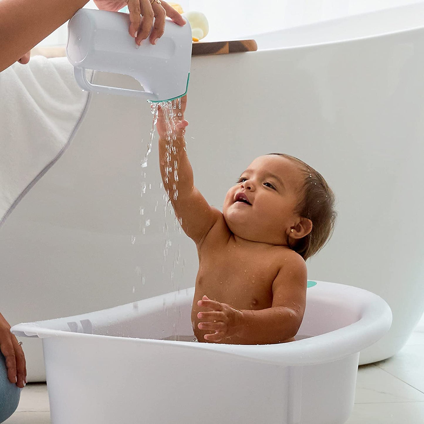 Frida Baby Control the Flow Polypropylene ABS Rinser|Bath Time Rinse Cup with Easy Grip Handle and Removable Rain Shower