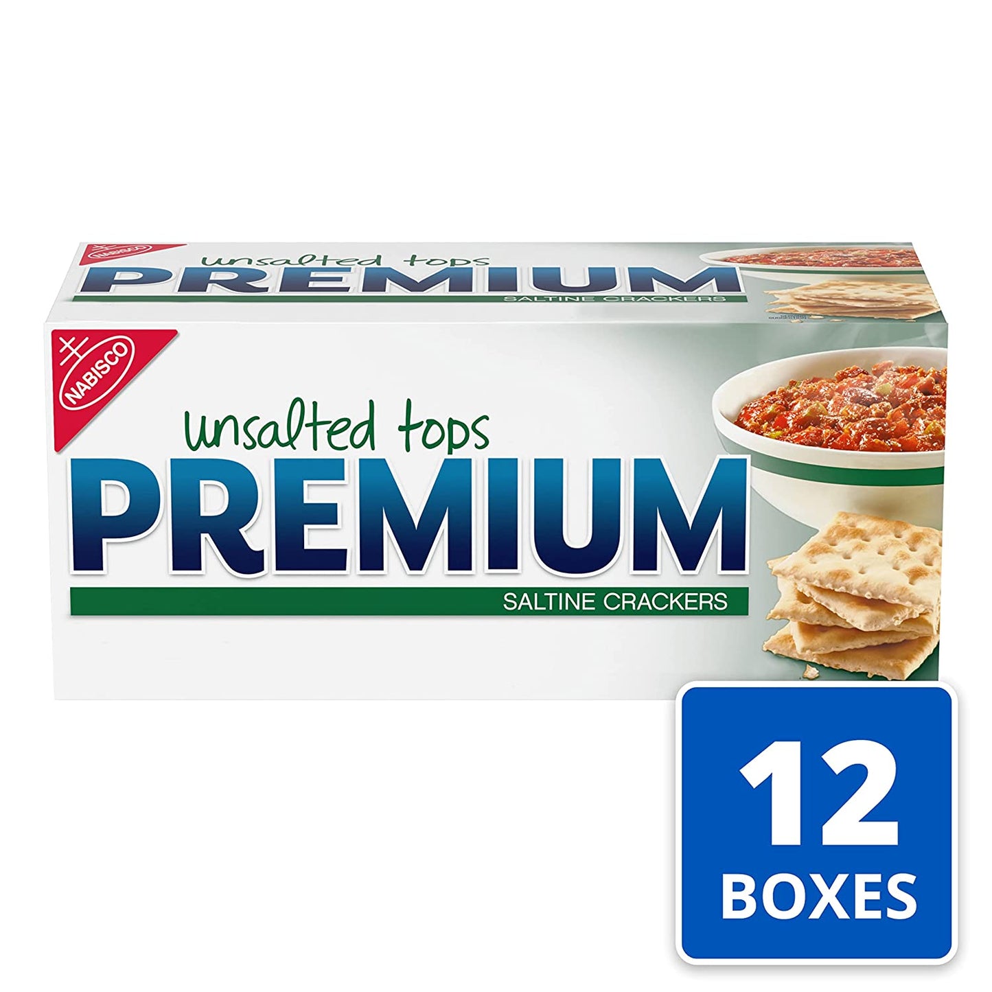 Premium Unsalted Tops Saltine Crackers, 12 - 16 Ounce Boxes (Pack of 12)