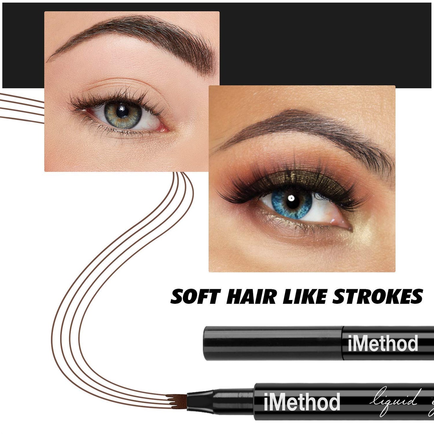 Imethod Eyebrow Pen - Imethod Eyebrow Pencil with a Micro-Fork Tip Applicator Creates Natural Looking Brows Effortlessly and Stays on All Day, Reddish Brown