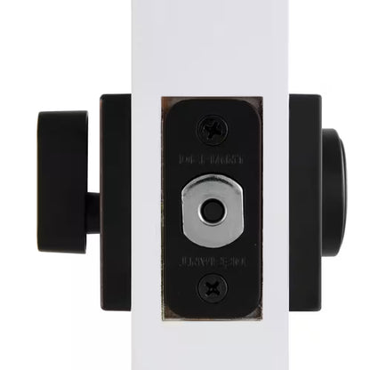 Square Matte Black Single Cylinder Contemporary Deadbolt