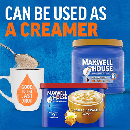 Maxwell House International Vanilla Caramel Latte Café-Style Instant Coffee Beverage Mix (8.7 Oz Canister)