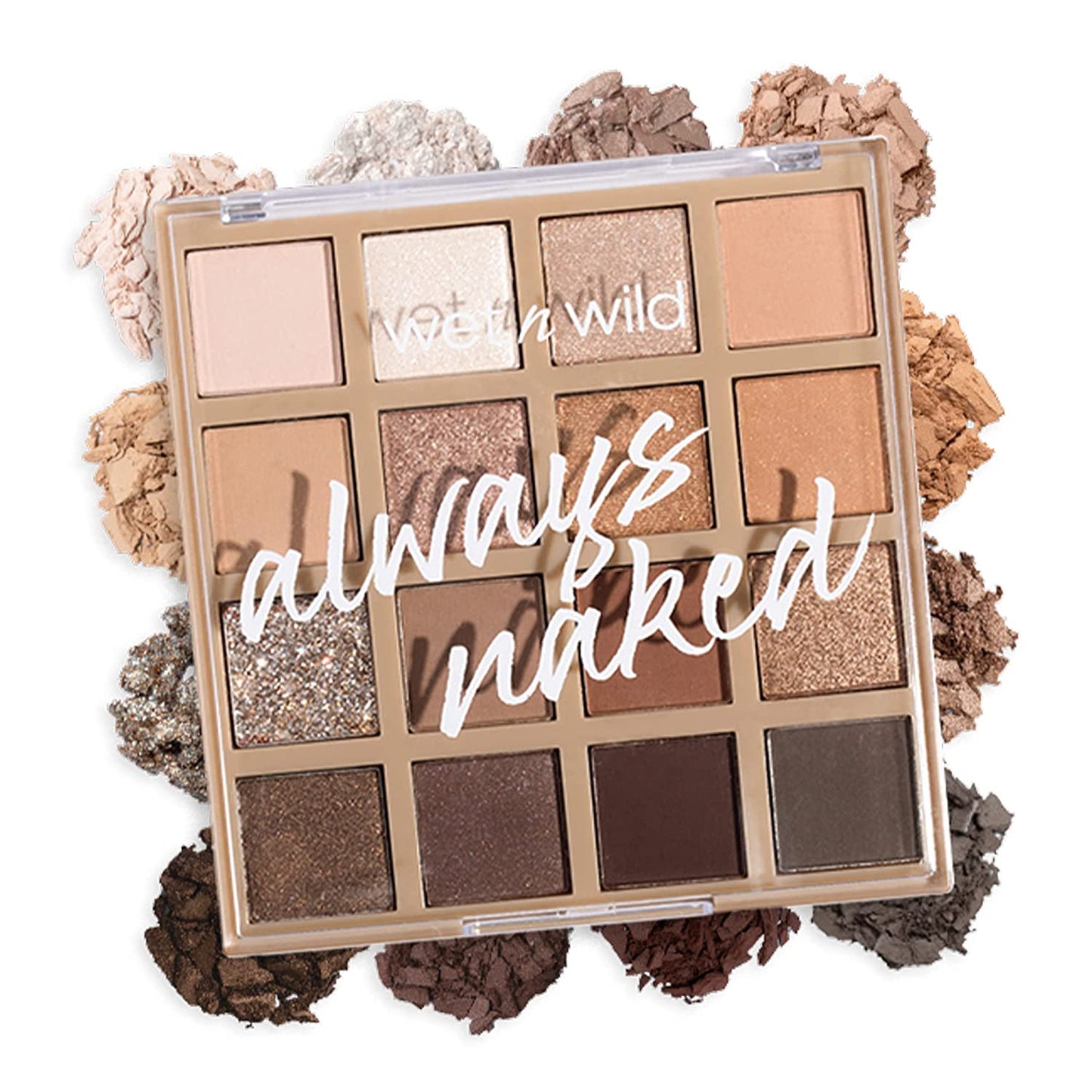 Wet N Wild Always Naked Palette, Nude Neutral Eye Makeup, Blendable, Warm and Cool Nude Pigments, Matte, Shimmer, Glitter, Creamy Smooth