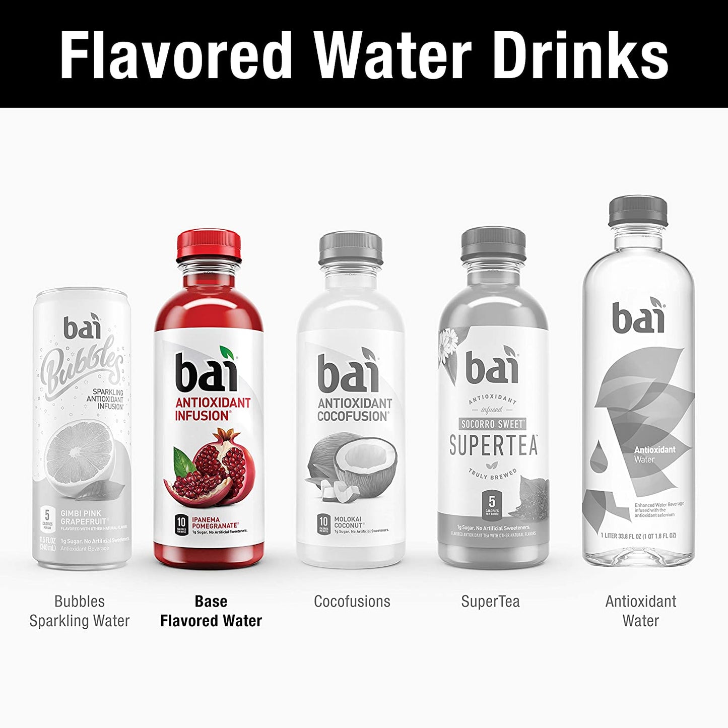 Bai Flavored Water, Costa Rica Clementine, Antioxidant Infused Drinks, 18 Fluid Ounce Bottles, (Pack of 12)