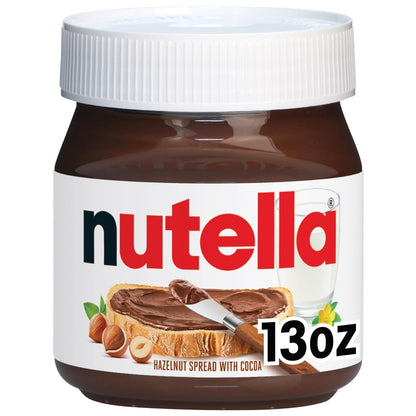 Nutella Hazelnut Spread with Cocoa for Breakfast, 13 Oz Jar, Holiday Baking and Desserts