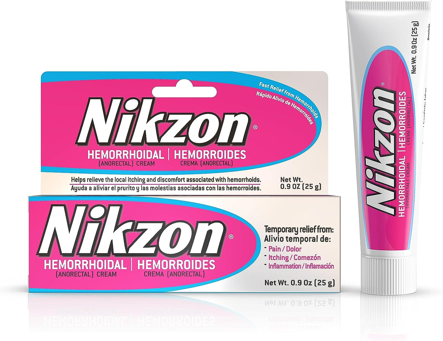 Nikzon Hemorrhoid Treatment Cream, Vasoconstrictor & Anesthetic, Fast Soothing Relief from Pain, Itching, Burning & Inflammation, 0.9 Oz