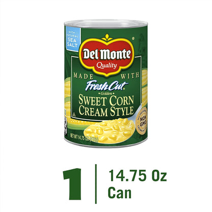 Del Monte Canned Fresh Cut Golden Sweet Cream Style Corn, 14.75-Ounce 2001312